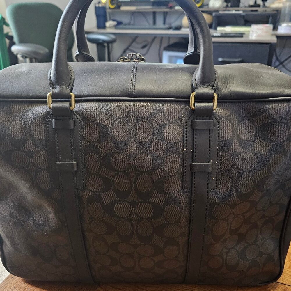 Coach logo overnight bag